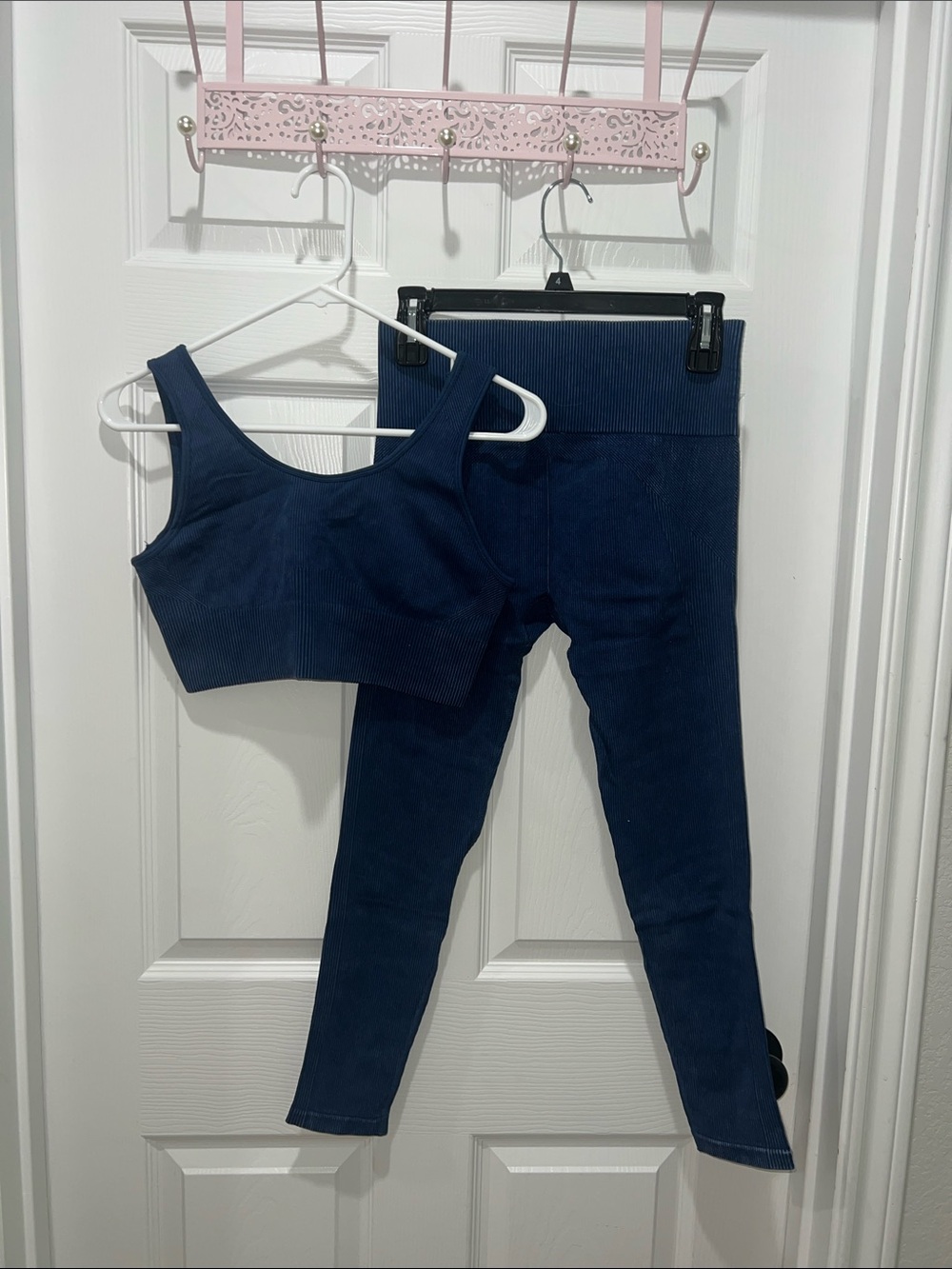 JoyLab Navy Ribbed Scoop Sports Bra